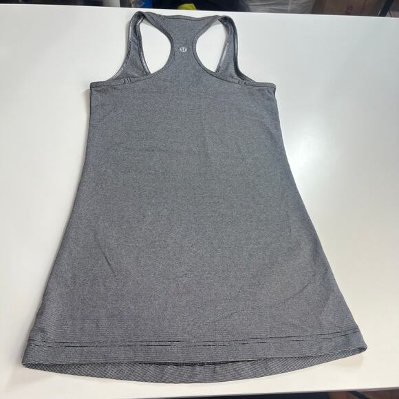 Lululemon Cool Racerback Tank Top Women’s Sz S/4 White Black Microstripe W1256S - Picture 7 of 12